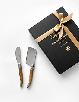 [선물포장] 장네론 라귀올 마블브라운 버터나이프&amp;치즈커터 세트 2p